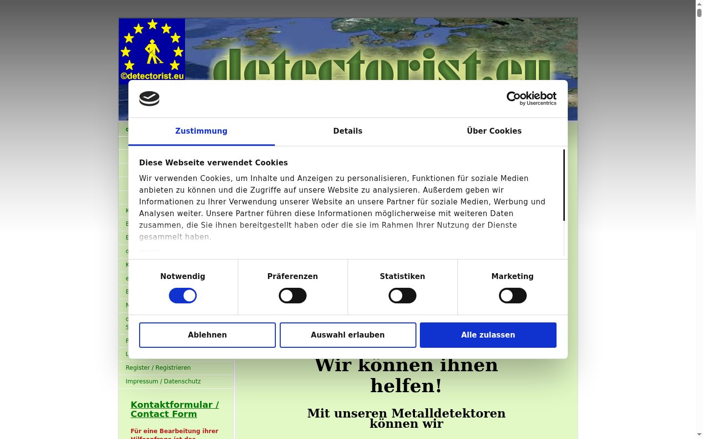 Screenshot of the consent banner shown before any interaction