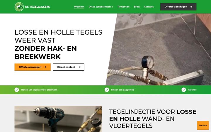 Screenshot of detegelmakers.nl
