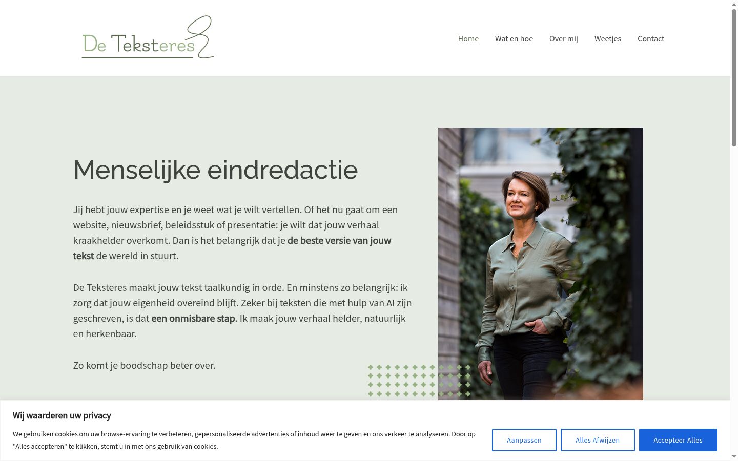Screenshot van de toestemmingsbanner zoals getoond vóór enige interactie