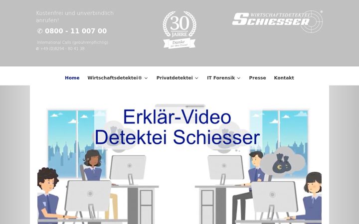 Ekrānuzņēmums no detektei-schiesser.de