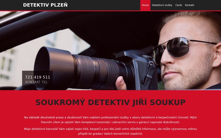 Kuvakaappaus sivustosta detektiv-plzen.eu