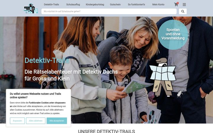 Ekrānuzņēmums no detektiv-trails.de