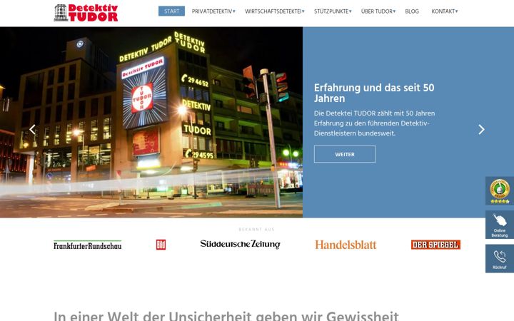 Screenshot of detektiv-tudor.com