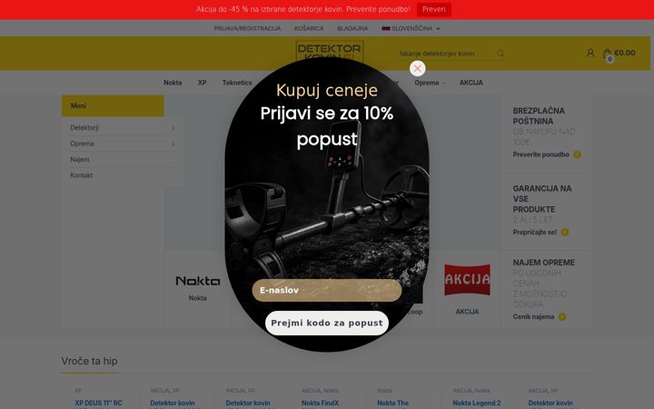Screenshot ta' detektor-kovin.si