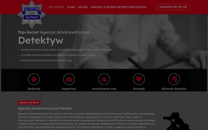 Captură de ecran a detektyw-sieradz.pl