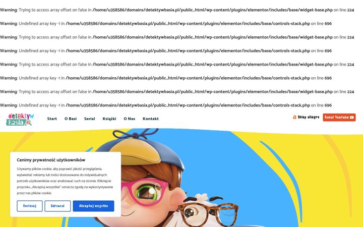 Captură de ecran a detektywbasia.pl