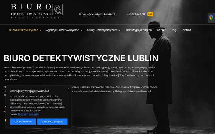 Snímek obrazovky detektywilubelskie.pl