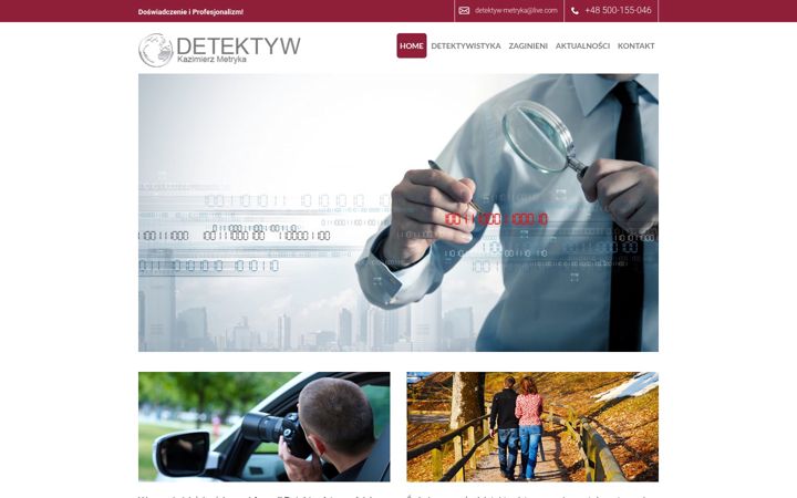 Snímek obrazovky detektywkielce.pl
