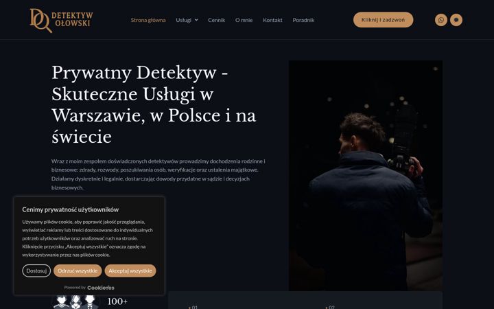 Snímek obrazovky detektywolowski.pl