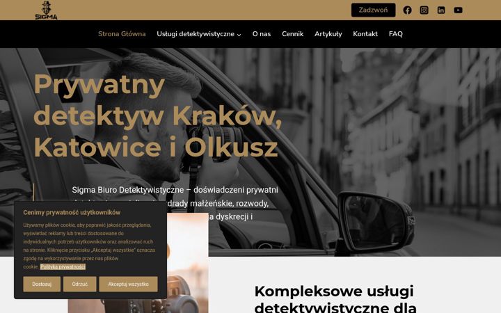 Snímek obrazovky detektywsigma.pl