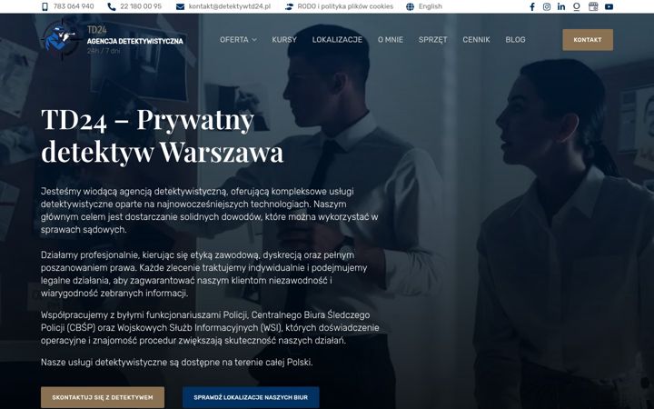 Snímek obrazovky detektywtd24.pl