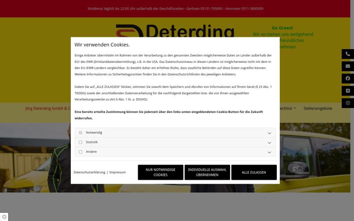 Screenshot of deterding-sicherheitstechnik.de