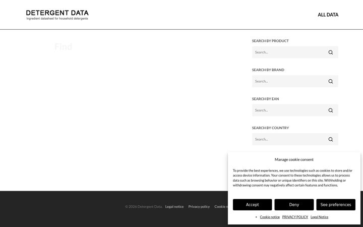 Screenshot of detergentdata.com
