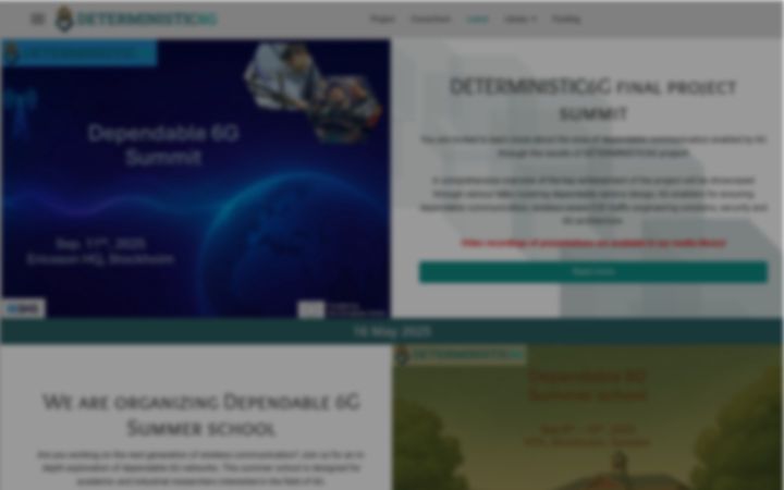 Ekrānuzņēmums no deterministic6g.eu