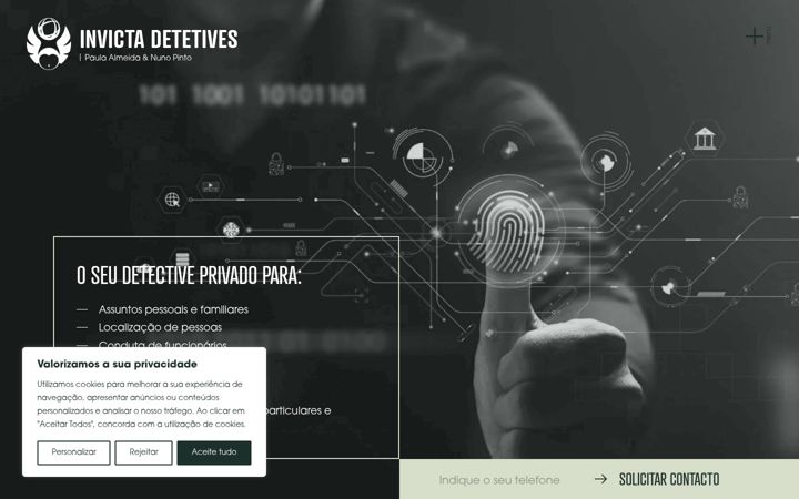 Captură de ecran a detetivesprivados.pt