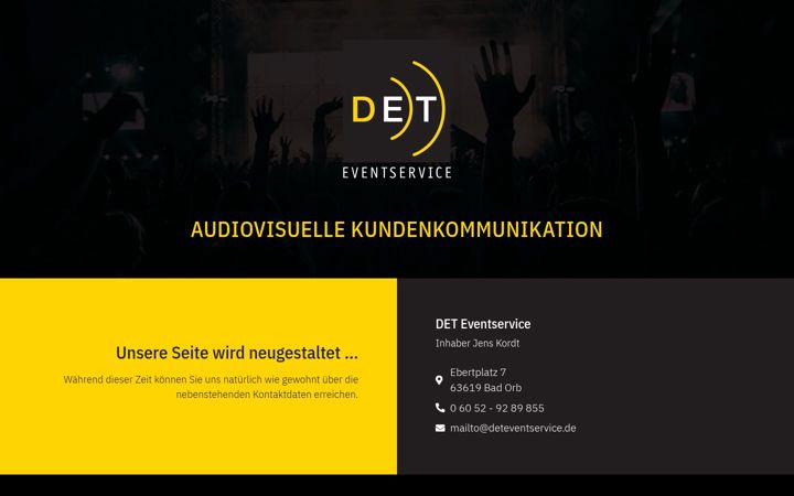 Captură de ecran a deteventservice.de