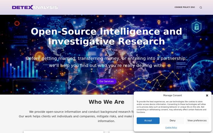 Screenshot of detexanalysis.com