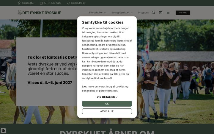 Screenshot of detfynskedyrskue.dk