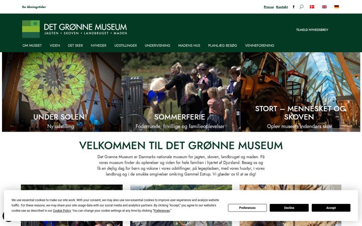 Skjermbilde av detgroennemuseum.dk