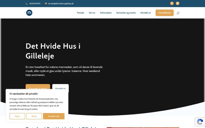 Skjermbilde av dethvidehusigilleleje.dk