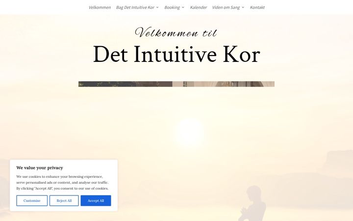Screenshot van detintuitivekor.dk
