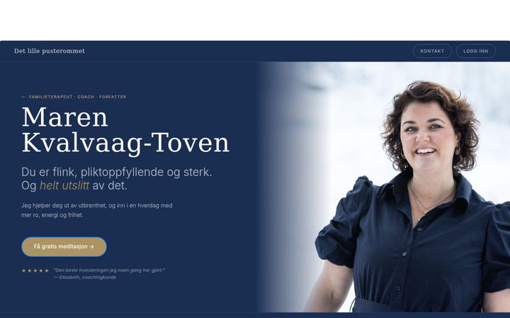 Skjermbilde av detlillepusterommet.no