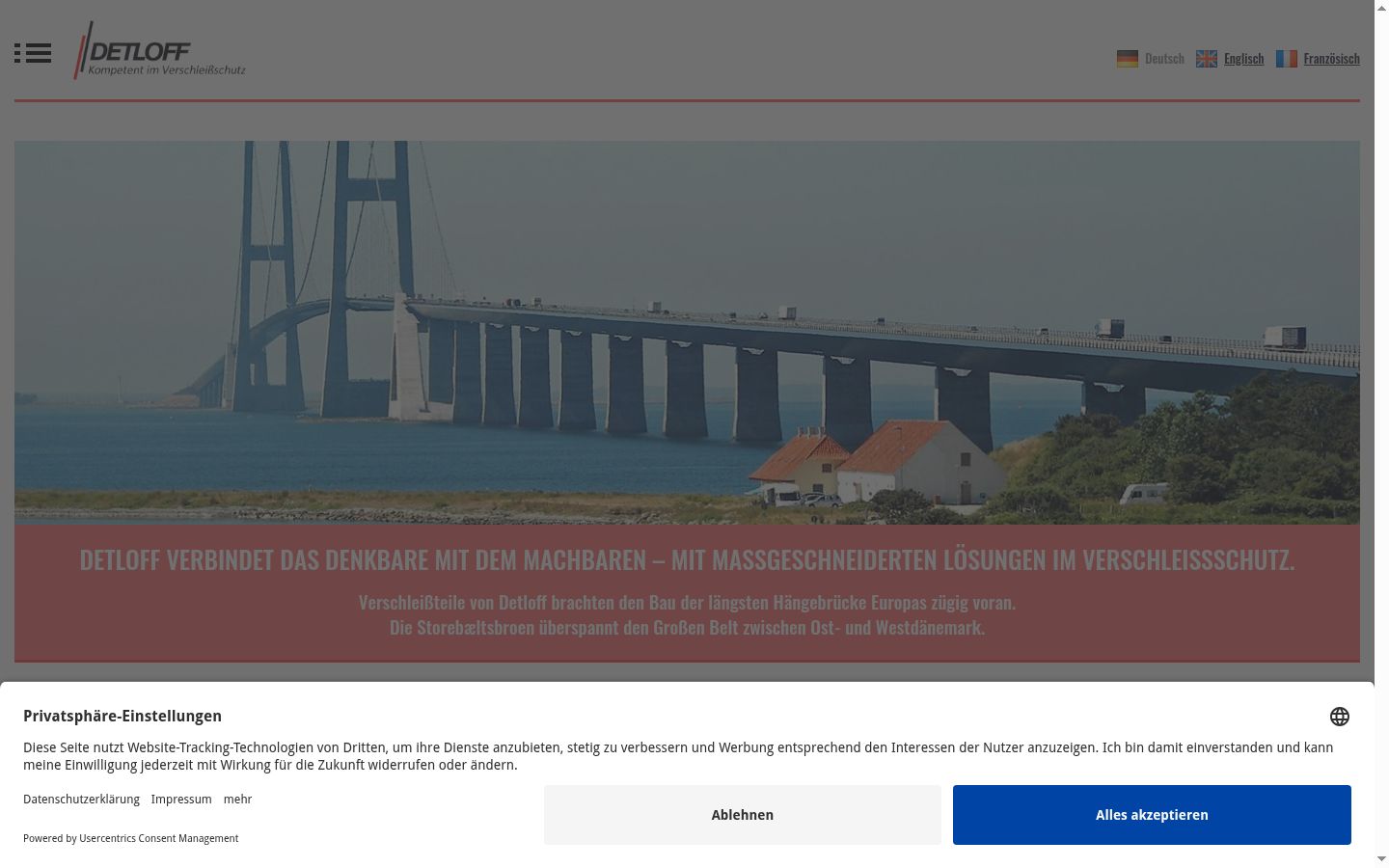 Screenshot of the consent banner shown before any interaction
