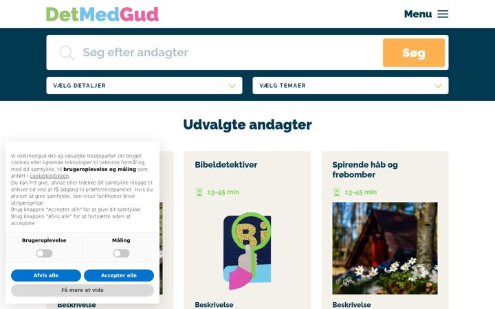 Screenshot van detmedgud.dk
