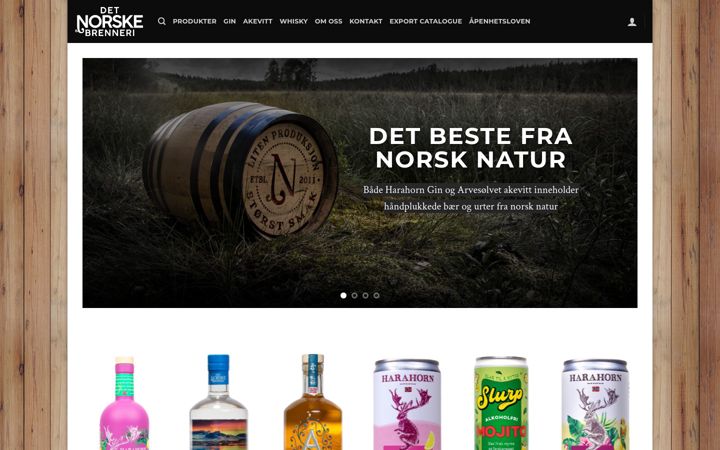 Skjermbilde av detnorskebrenneri.no