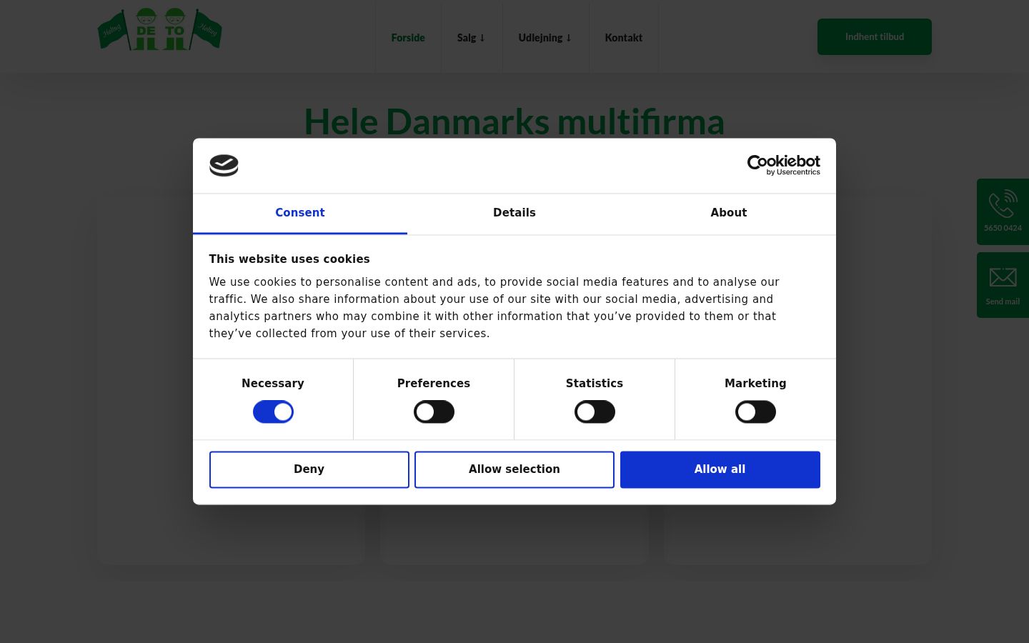 Sutikimo reklamjuostės, rodytos prieš bet kokią sąveiką, ekrano kopija