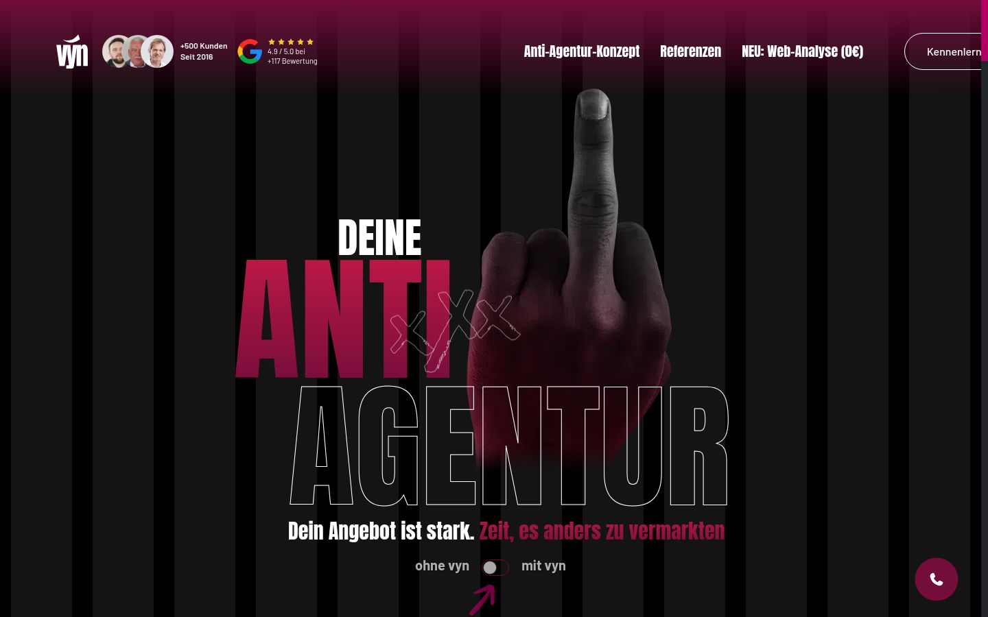 Screenshot of the consent banner shown before any interaction