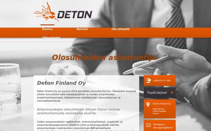 Screenshot di deton.fi