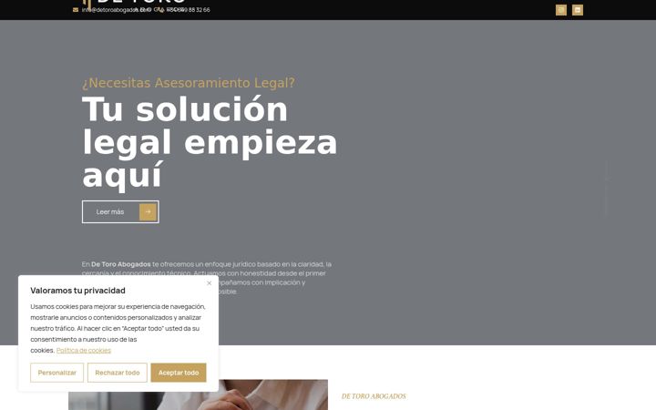 Screenshot of detoroabogados.com