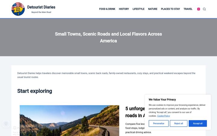 Screenshot of detouristdiaries.com
