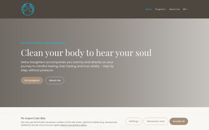 Screenshot of detoxdaughters.com