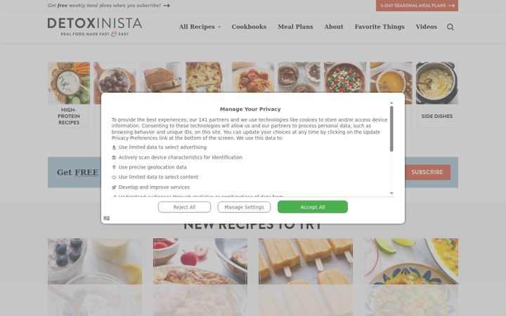 Screenshot of detoxinista.com