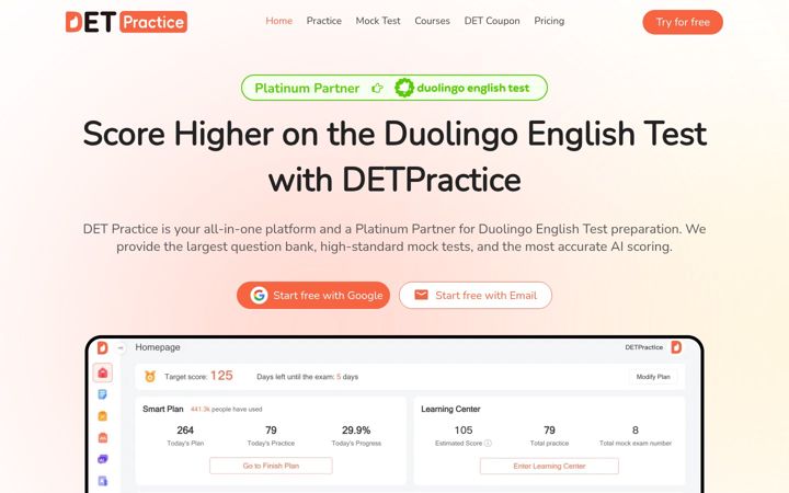 Screenshot of detpractice.com