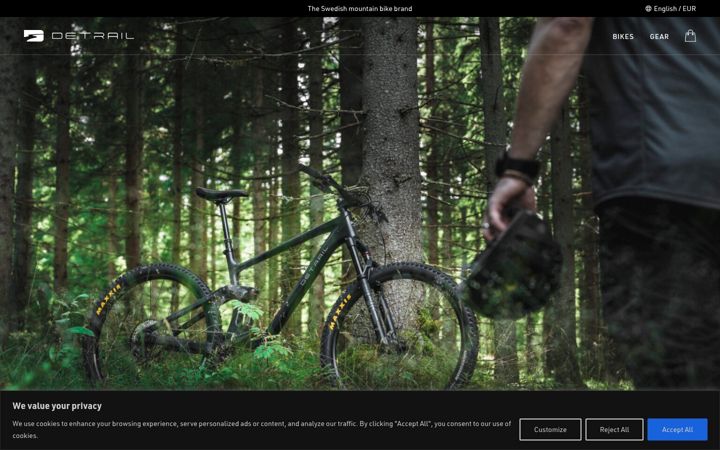 Screenshot of detrailbikes.com