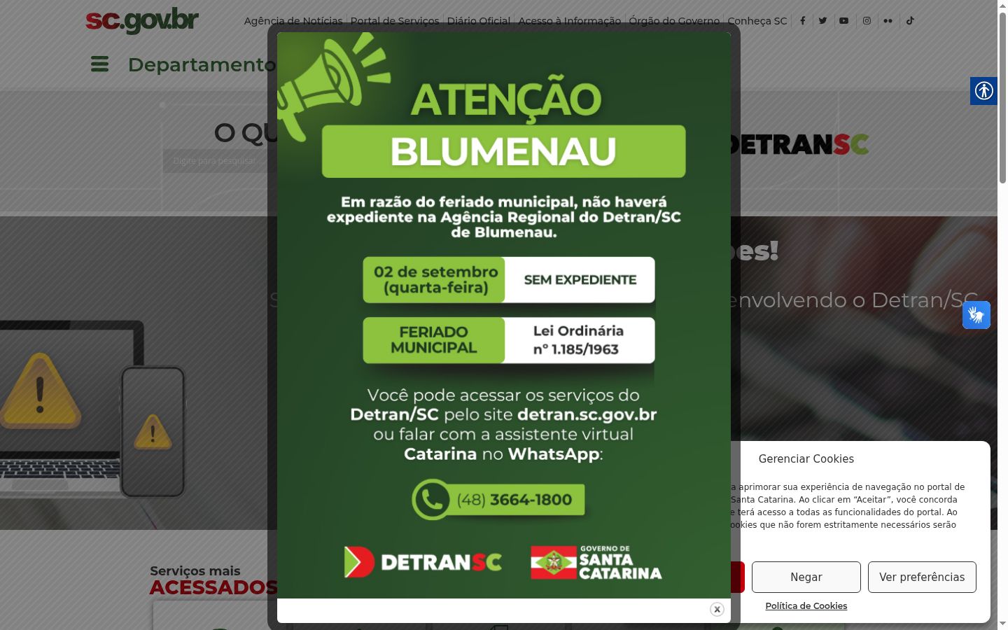 Captura de pantalla del banner de consentimiento mostrado antes de cualquier interacción