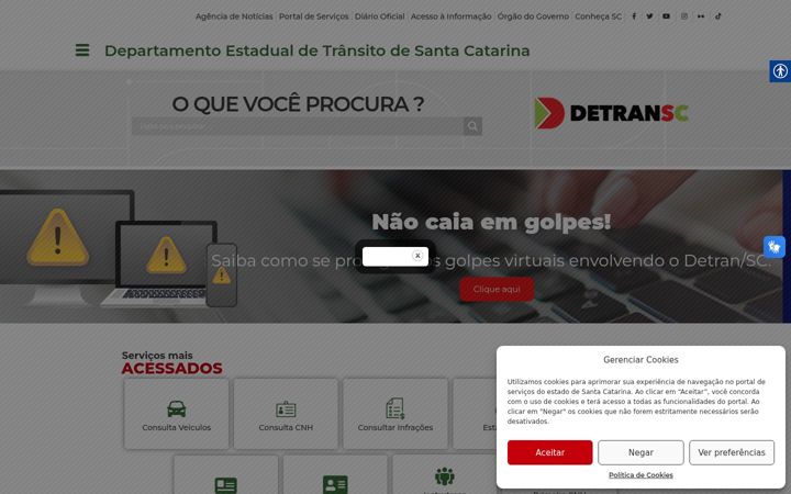 Zrzut ekranu detran.sc.gov.br