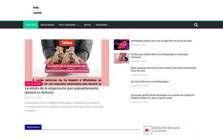 Screenshot of detrasdeldiscurso.com