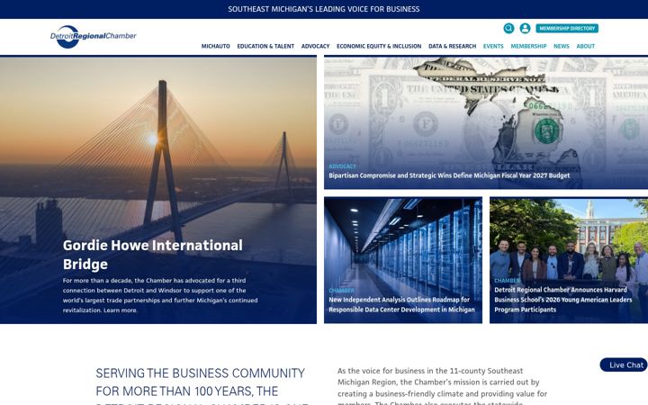 Screenshot of detroitchamber.com