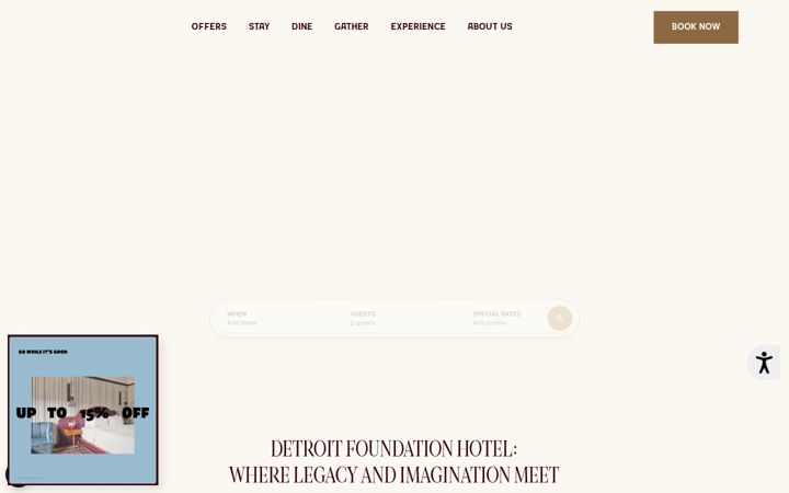 Screenshot of detroitfoundationhotel.com