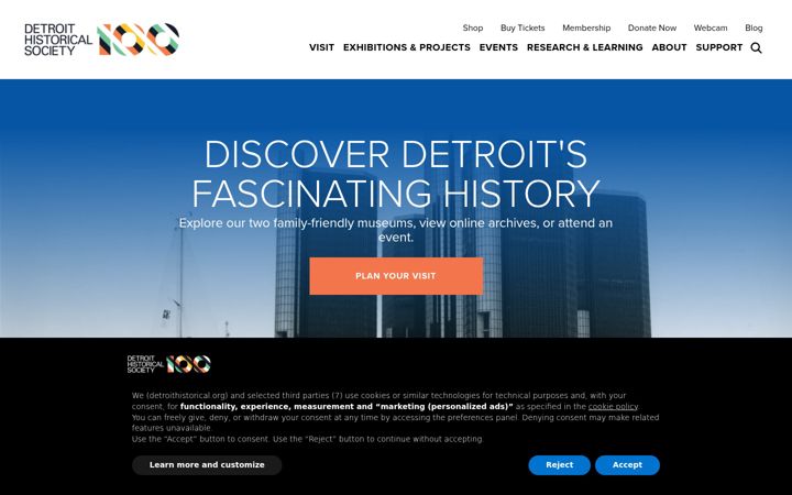 Screenshot of detroithistorical.org