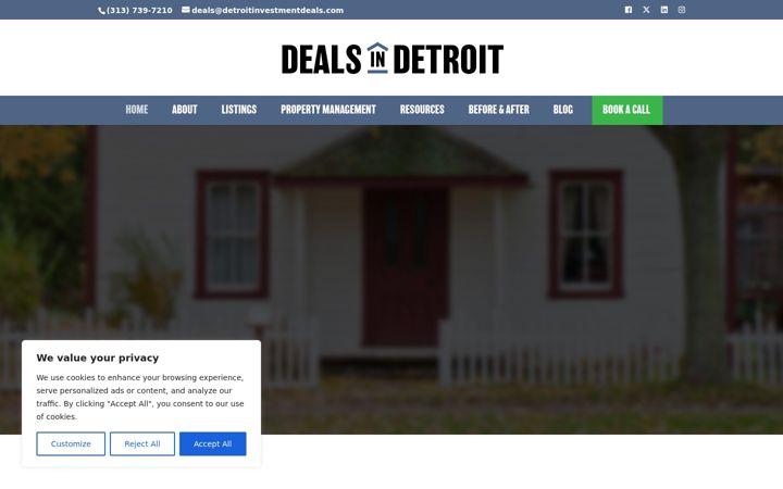 Screenshot of detroitinvestmentdeals.com