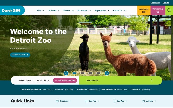 Screenshot of detroitzoo.org