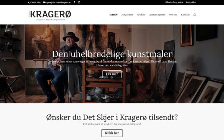 Skjermbilde av detskjerikragero.no