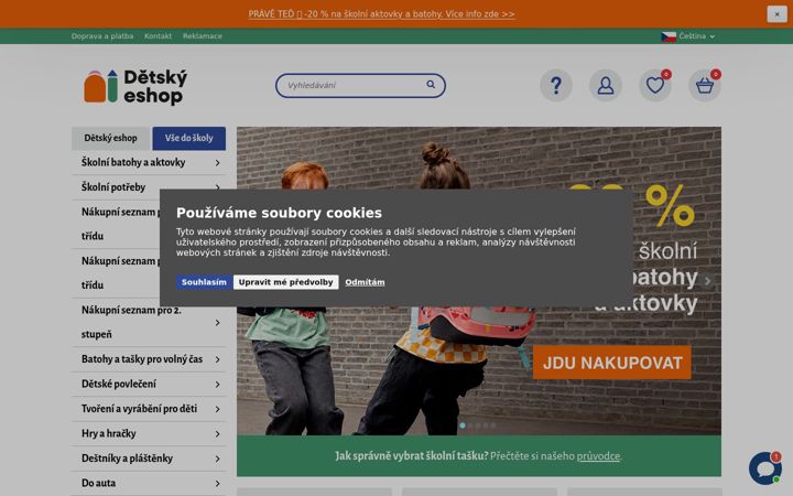 Skærmbillede af detskyeshop.cz