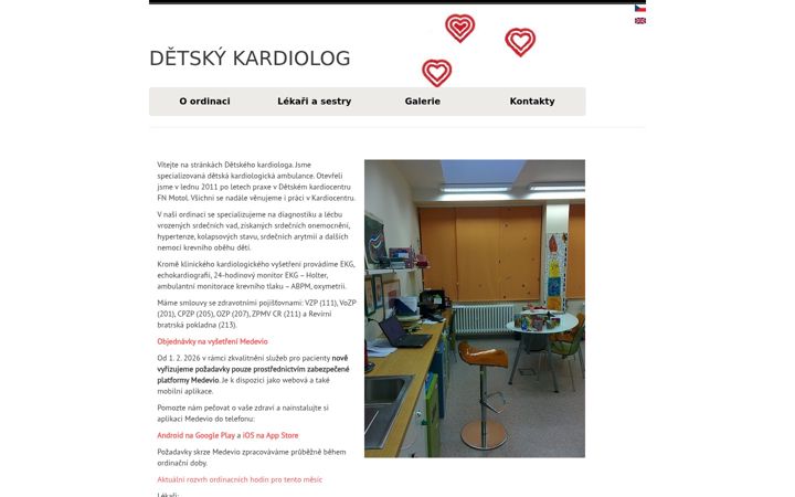 Skærmbillede af detskykardiolog.cz
