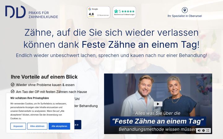 Posnetek zaslona dettler-zahnheilkunde.de